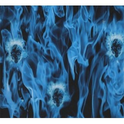 Blue Flames Skulls Hydrographics Film