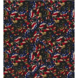 Skulls Face American Flag Hydrographics film